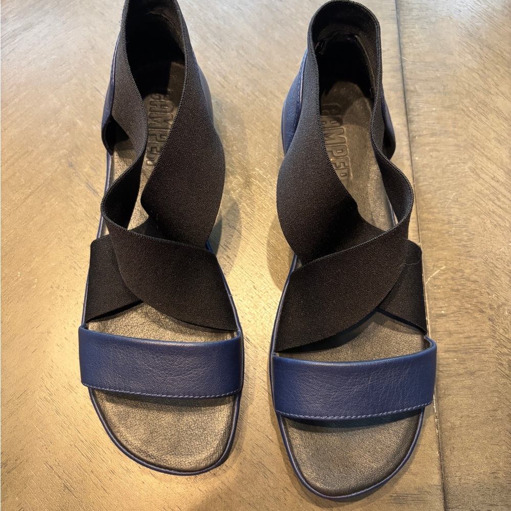 Camper Black and Blue Sandals Sz 38